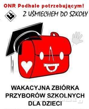 ONR Podhale potrzebującym: 1 września z uśmiechem do szkoły. Zbiórka artykułów szkolnych dla dzieci