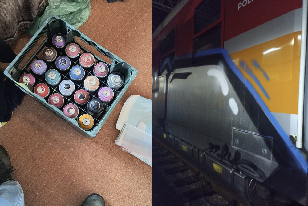 Grafficiarz w rękach policji