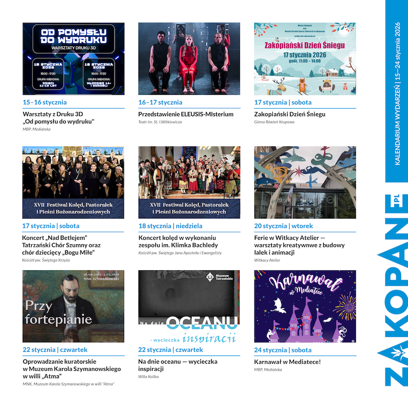 Na afiszu: Kulturalny i rodzinny styczeń pod Tatrami