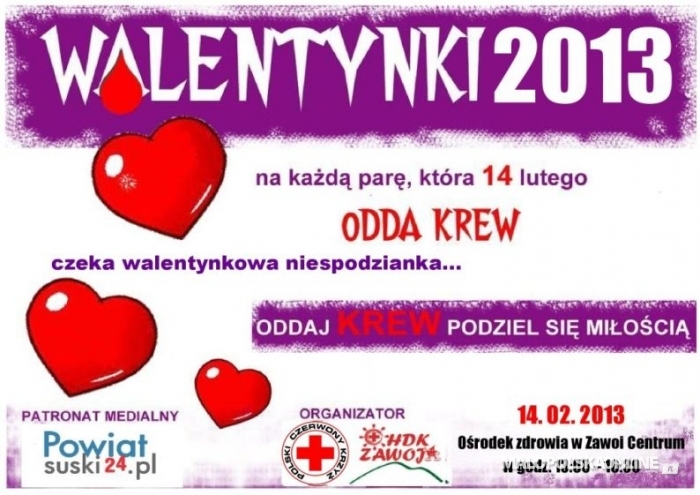 Walentynkowa zbiórka krwi w Zawoi 