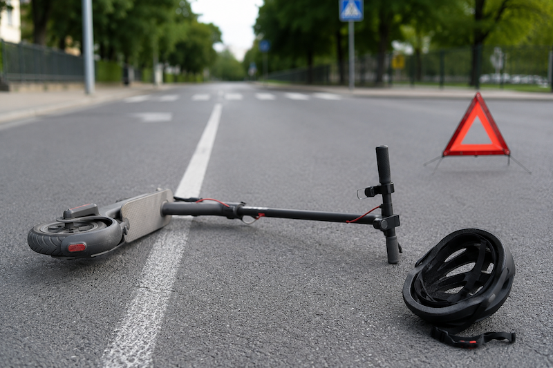15-latek rozbił się na hulajnodze elektrycznej. Kask uchronił go przed poważniejszymi obrażeniami