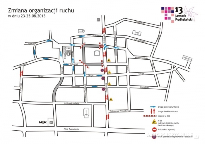 Zmiana organizacji ruchu w centrum Nowego Targu (mapka)
