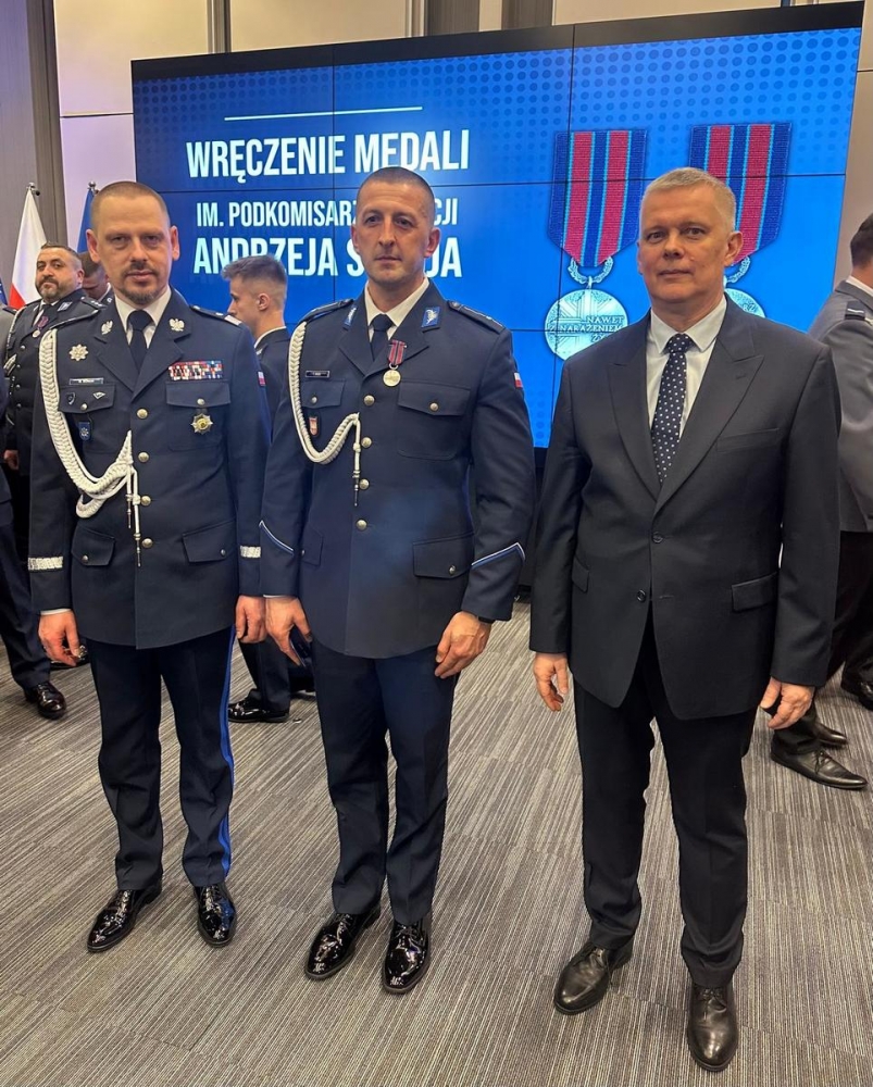 Dzielnicowy z Mszany Dolnej z medalem im. Andrzeja Struja