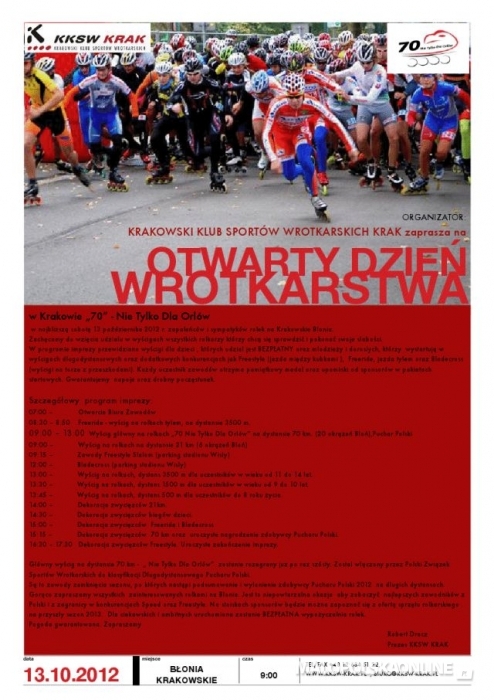 Otwarty Dzień Wrotkarstwa w Krakowie „70” - Nie Tylko Dla Orłów, 13 października 