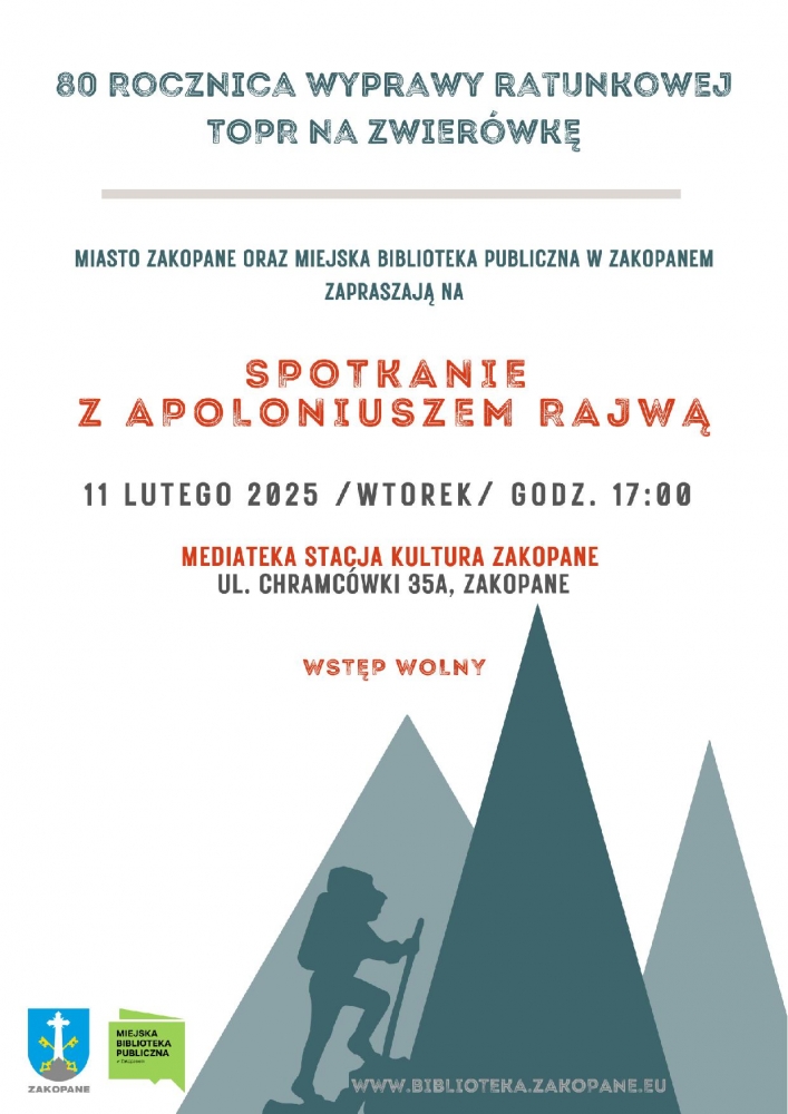 Apoloniusz Rajwa opowie o historycznej wyprawie TOPR