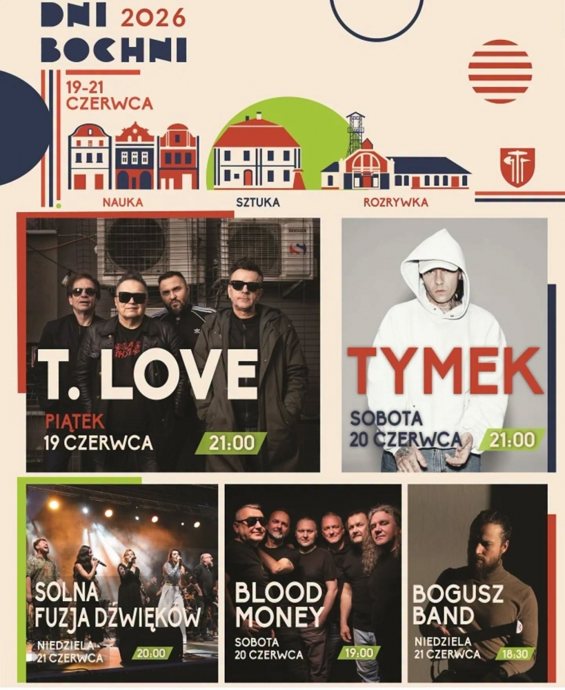 Trwają Dni Bochni 2026. Za nami koncert T.Love, dziś zmiany w programie z powodu pogody
