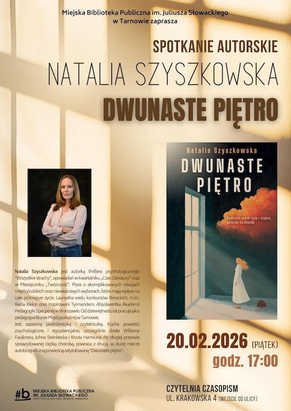 Spotkanie autorskie z Natalią Szyszkowską. Premiera książki „Dwunaste piętro”