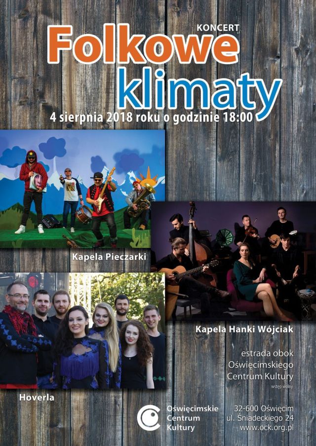 Koncert Folkowe klimaty - Kapela Pieczarki, Kapela Hanki Wójciak i Hoverla