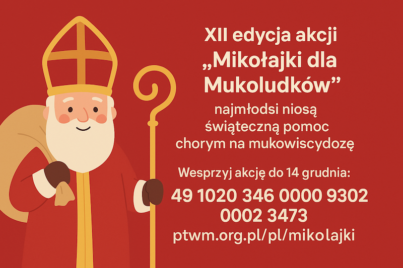 XII edycja akcji „Mikołajki dla Mukoludków” – najmłodsi niosą świąteczną pomoc chorym na mukowiscydozę