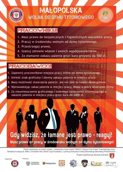 Dziś Światowy Dzień Rzucania Palenia Tytoniu. Kampania "Małopolska wolna od dymu tytoniowego"