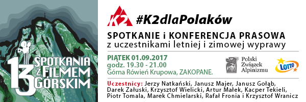 K2 dla Polaków - spotkanie z uczestnikami letniej i zimowej wyprawy już za tydzień