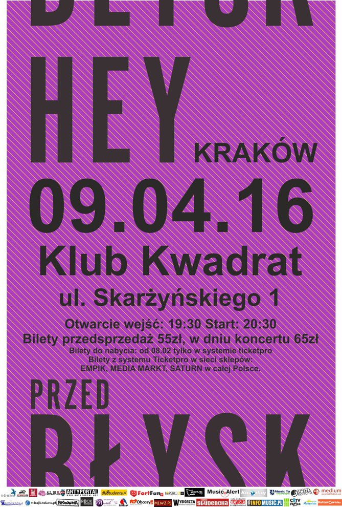 Zespół HEY zagra w Krakowie