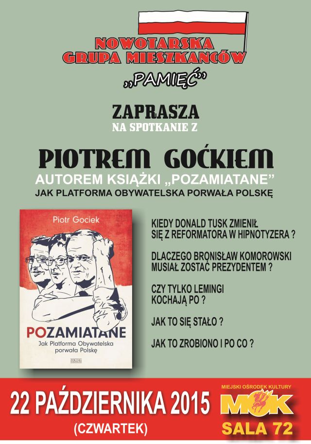 Spotkanie autorskie z Piotrem Goćkiem
