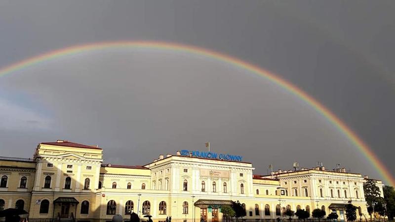 Podwójna tęcza nad Krakowem (zdjęcia)