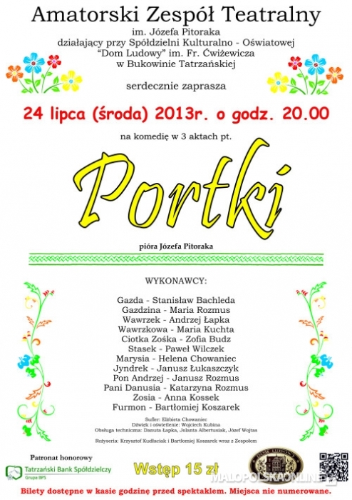 Spektakl "Portki" w Bukowinie Tatrzańskiej