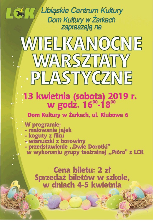 Wielkanocne warsztaty plastyczne w Żarkach