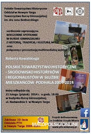 Polskie Towarzystwo Historyczne środowisko historyków i regionalistów w służbie mieszkańców Podhala