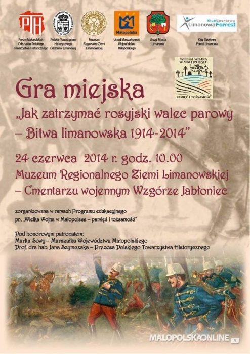 Gra miejska: Jak zatrzymać rosyjski walec parowy? – Bitwa limanowska 1914 – 2014 r.