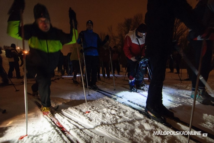 Nocne biegówki na Równi Krupowej w Zakopanem