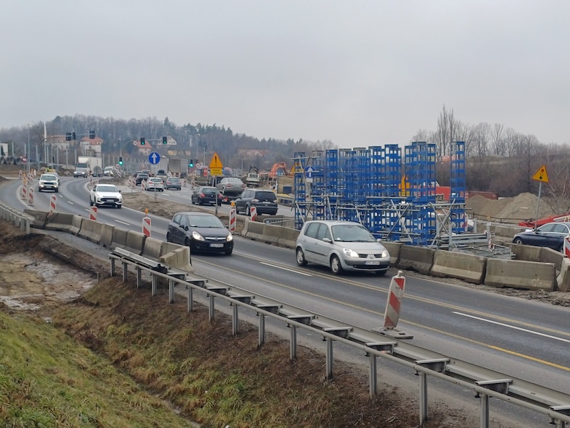 Zwężenie w Myślenicach