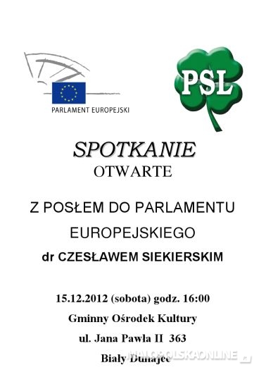 Spotkanie z europosłem Czesławem Siekierskim