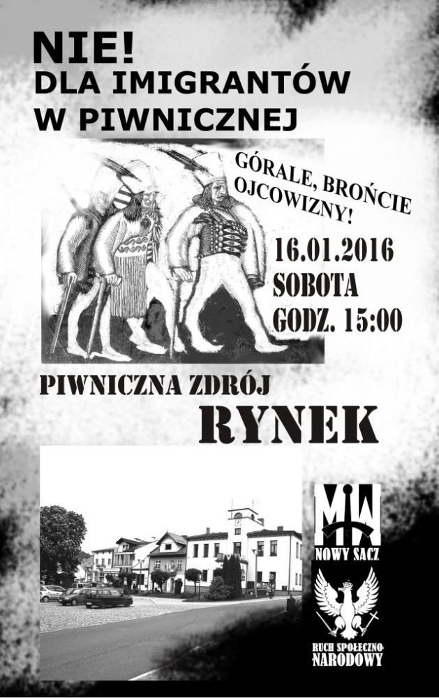 Pikieta w Piwnicznej - "Nie! dla imigrantów"