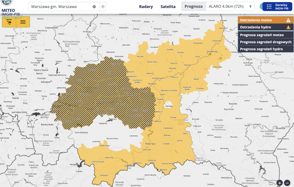 zrzut ze strony IMGW