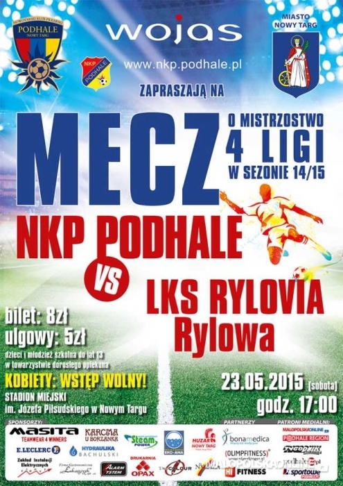 Mecz piłkarski o mistrzostwo IV ligi: Podhale Nowy Targ - LKS Rylovia Rylowa