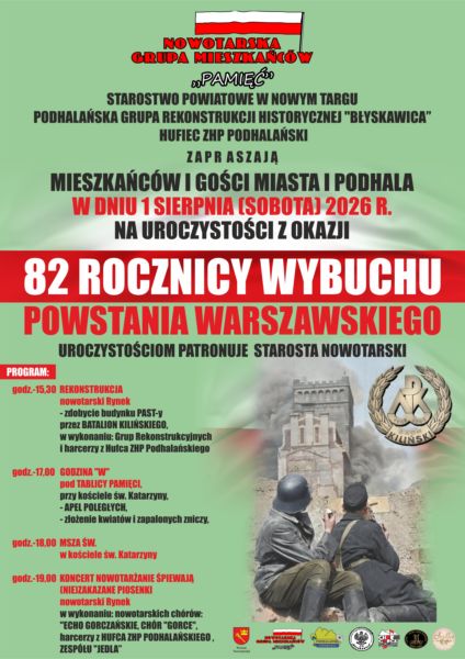 Nowotarskie obchody 82. rocznicy Powstania Warszawskiego