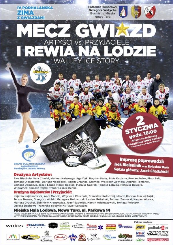 Mecz Gwiazd w Nowym Targu. Kupicha, Polko, Olbratowski, Kajetanowicz zagrają dla Ani i Staszka