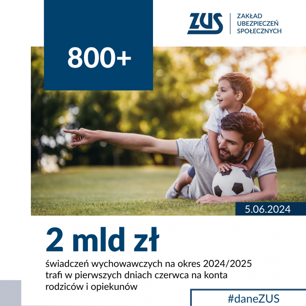 ZUS wypłaca 800+ na nowy okres świadczeniowy