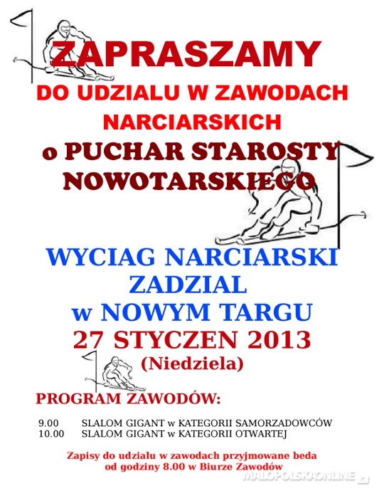 Zawody Narciarskie o Puchar Starosty Nowotarskiego