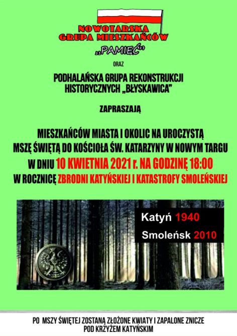 Rocznica mordu żołnierzy polskich w Katyniu i tragedii smoleńskiej 