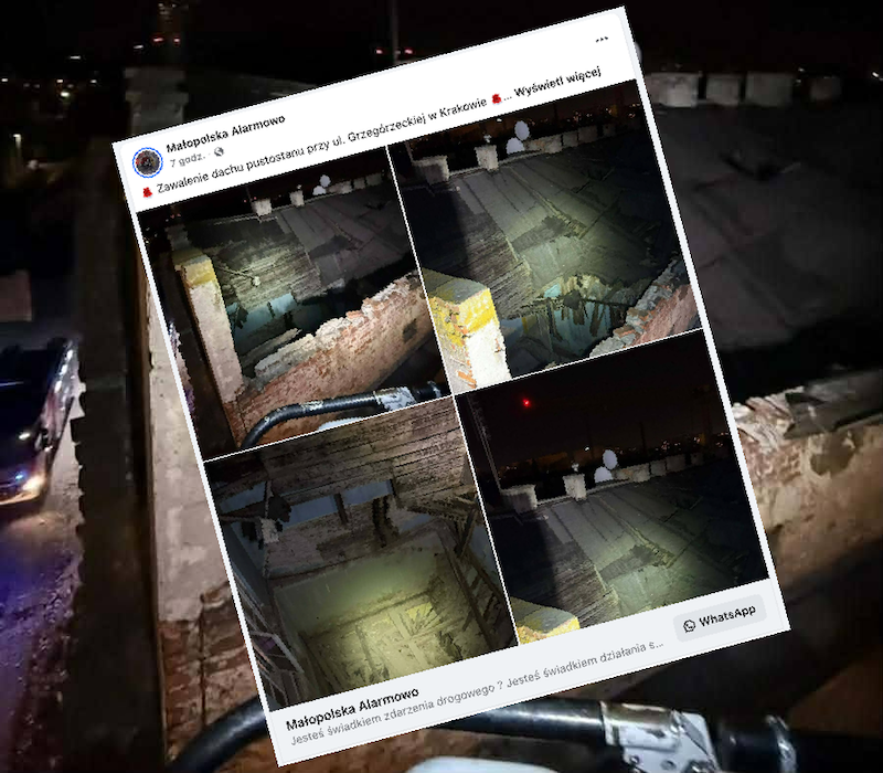 Zawalił się dach kamienicy w centrum miasta