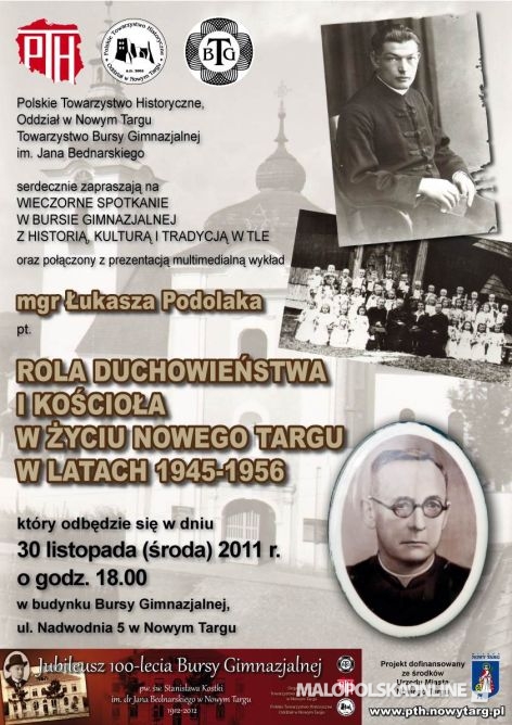 "Rola duchowieństwa i Kościoła w życiu Nowego Targu w latach 1945-1956" - wykład historyczny