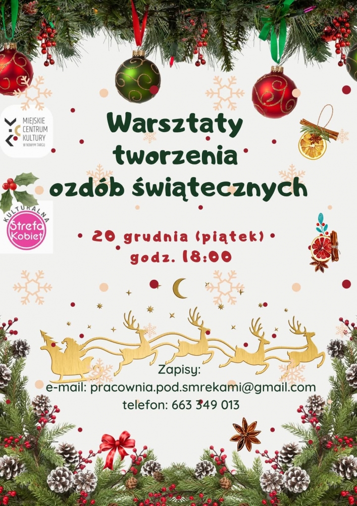 Kulturalna Strefa Kobiet: warsztaty tworzenia ozdób świątecznych