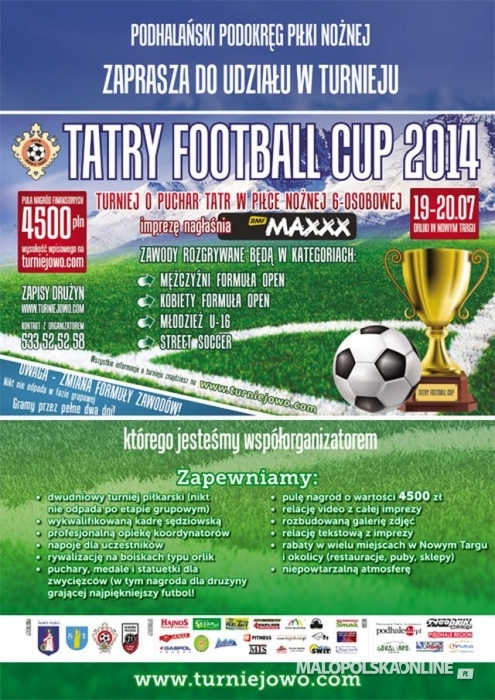 W ten weekend rozegrana zostanie druga edycja piłkarskiego turnieju Tatry Football Cup