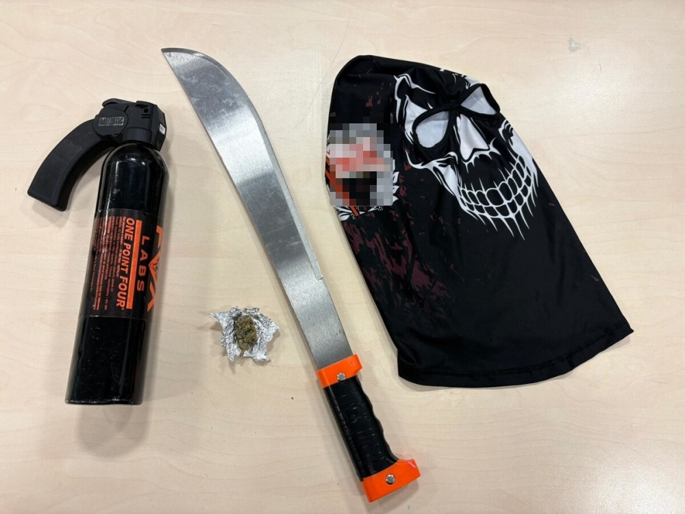 Zatrzymani z narkotykami i maczetą (video)