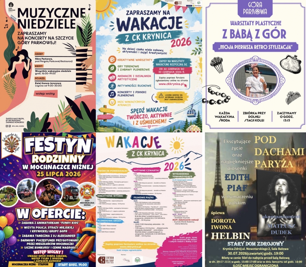 Na afiszu: Krynica-Zdrój zaprasza na tydzień pełen atrakcji. Koncerty, festyny, warsztaty i międzynarodowy folklor