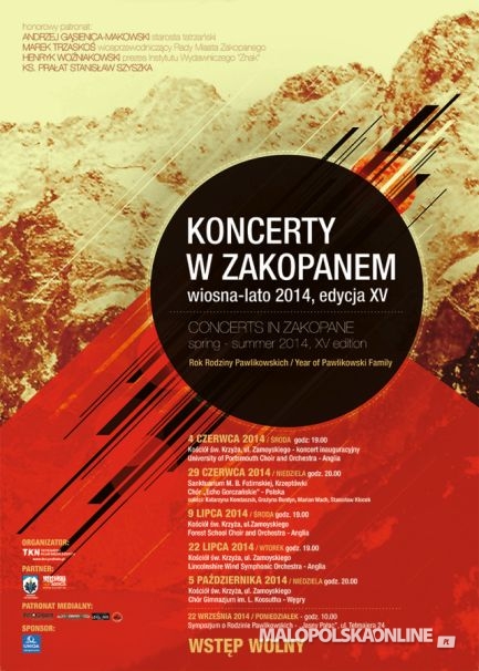 „Koncerty w Zakopanem” wiosna – lato 2014