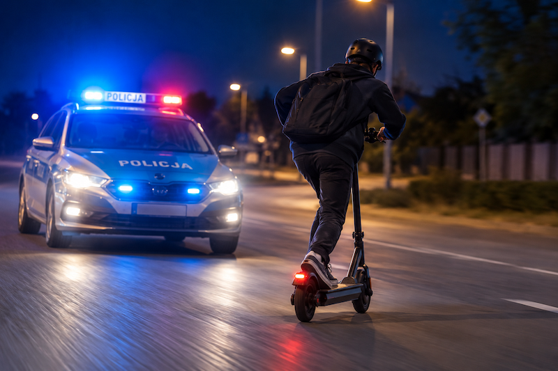 15-latek pędził hulajnogą elektryczną niemal 90 km/h. Uciekał przed policją przez 4 kilometry