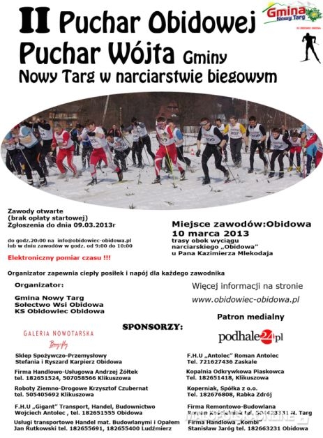 II Puchar Obidowej oraz Puchar Wójta Gminy Nowy Targ w narciarstwie klasycznym