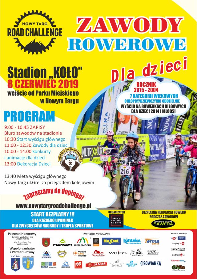 Zawody rowerowe dla dzieci w ramach Nowy Targ Road Challenge