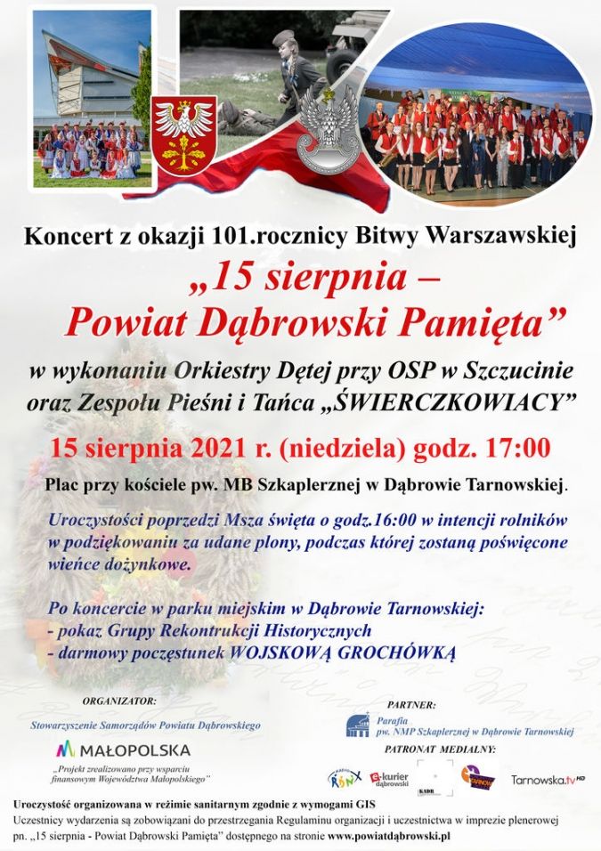 Koncert "15 sierpnia - Powiat Dąbrowski Pamięta"