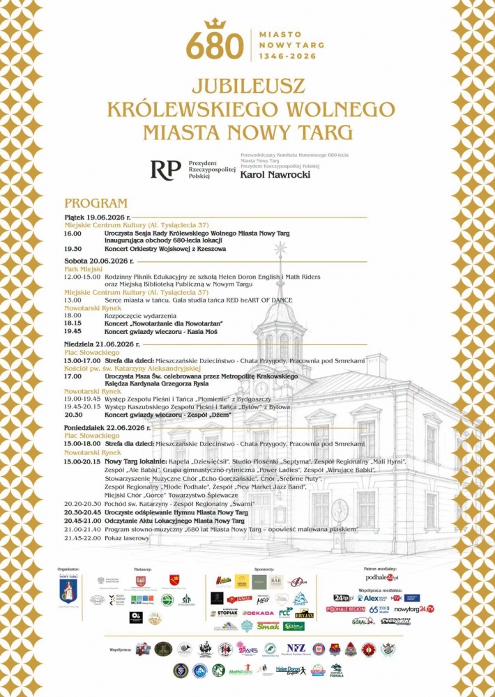 Nowy Targ rozpoczyna świętowanie 680-lecia. Przed mieszkańcami cztery dni jubileuszowych wydarzeń