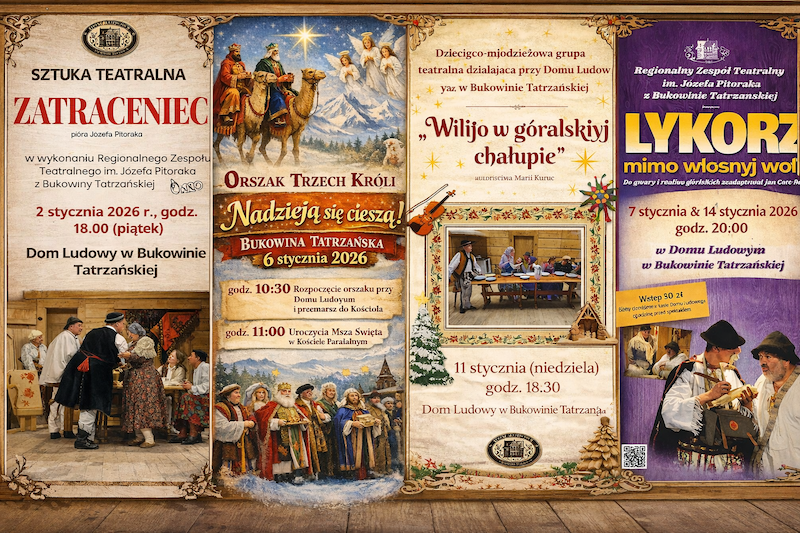 Na afiszu: Bogaty początek roku w Domu Ludowym w Bukowinie Tatrzańskiej