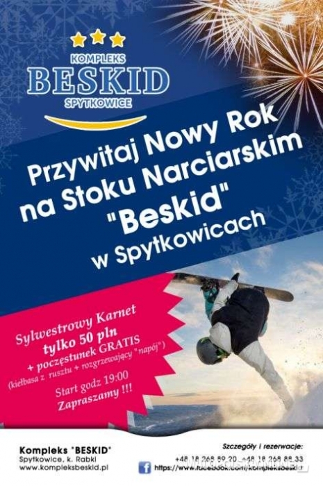 Zabawa noworoczna na stoku narciarskim