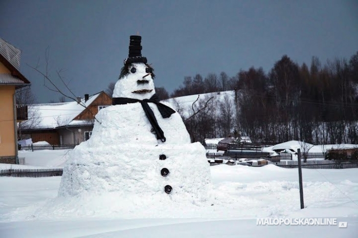 W Zubrzycy ulepiono gigantycznego bałwana (zdjęcia)