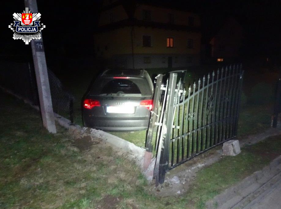 Pijacki rajd zakończony na płocie