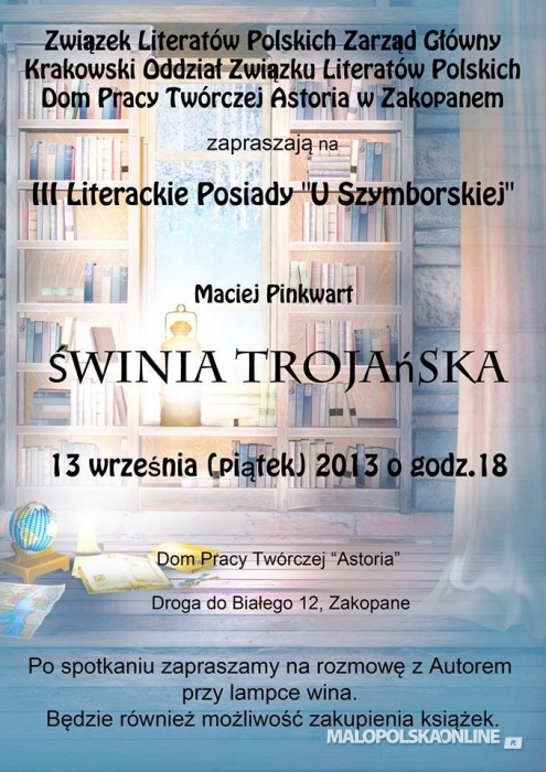 Świnia trojańska. Maciej Pinkwart - "Posiady u Szymborskiej" 
